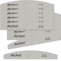 Forte Zebra Halfmoon Nail File 150/150 Green Center 50 Pack