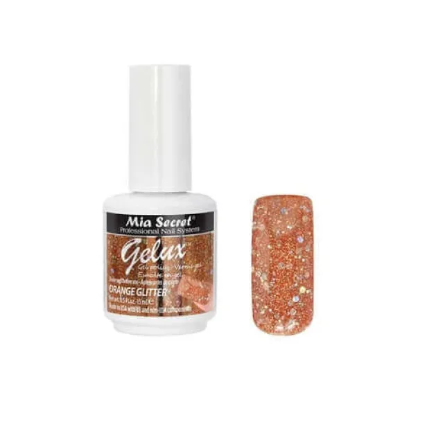 Gelux Gel Polish Orange Glitter