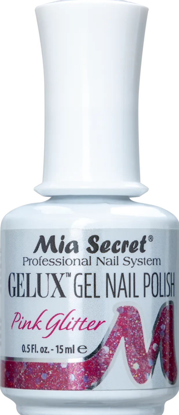 Gelux Gel Polish Pink Glitter