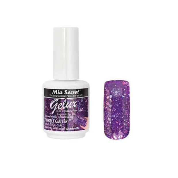 Gelux Gel Polish Purple Glitter