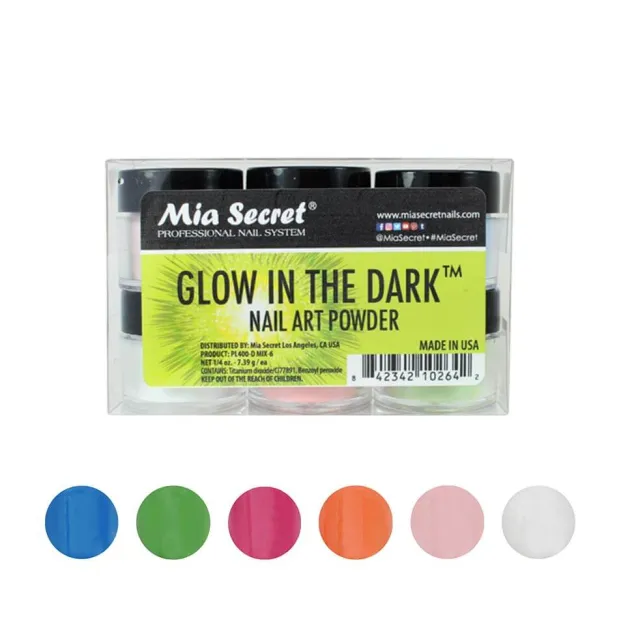 Glow In The Dark Nail Art Powder Collection (6PC)