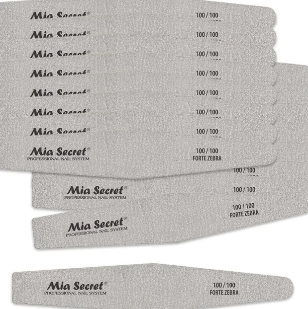 Mia Secret Forte Zebra Diamond Nail File Pink Center 50 pack