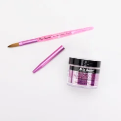 Mia Selects (Pink STAR Acrylic Powder 2 oz., Kolinsky Nail Brush 10 OR)