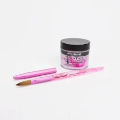 Mia Selects (Pink STAR Acrylic Powder 2 oz., Kolinsky Nail Brush 10 OR)