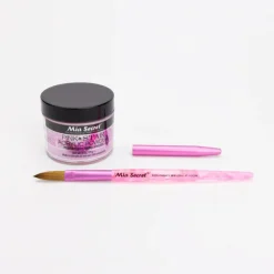 Mia Selects (Pink STAR Acrylic Powder 2 oz., Kolinsky Nail Brush 10 OR)
