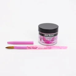 Mia Selects (Pink STAR Acrylic Powder 2 oz., Kolinsky Nail Brush 10 OR)