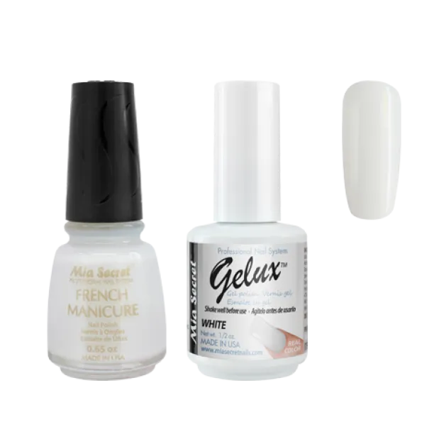 The Match (Gelux and French Manicure Combo) White