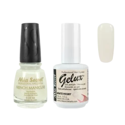 The Match (Gelux and French Manicure Combo) White Peony