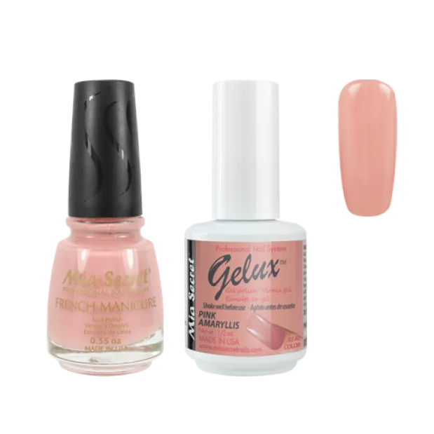 The Match (Gelux and French Manicure Combo) Pink Amaryllis