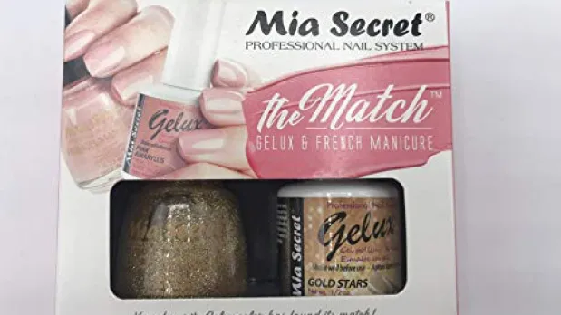 The Match (Gelux and French Manicure Combo) Gold Stars