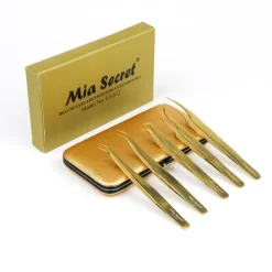 Titanium Gold Eyelash Tweezer Set