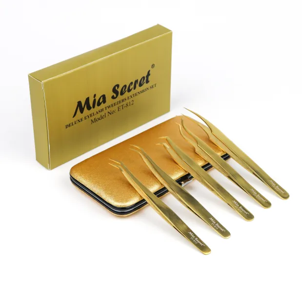 Titanium Gold Eyelash Tweezer Set
