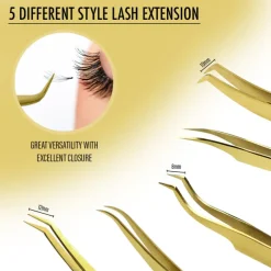 Titanium Gold Eyelash Tweezer Set