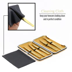 Titanium Gold Eyelash Tweezer Set