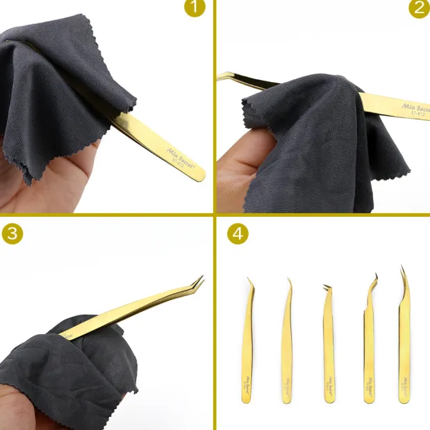 Titanium Gold Eyelash Tweezer Set